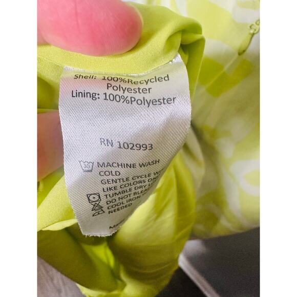 RONNY KOBO X RTR Green Printed Knotted Neckline Waist Cutout Dress Size 4 - Picture 11 of 16